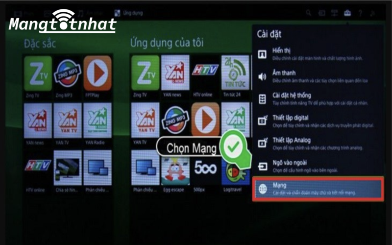 cách bật wifi trên tivi lg