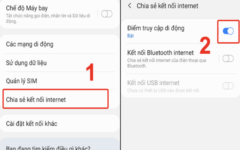 cách phát wifi trên samsung
