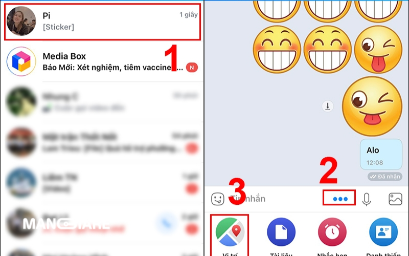 cách gửi định vị zalo