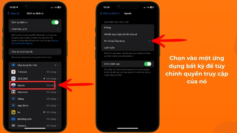 cách bật vị trí trên iphone