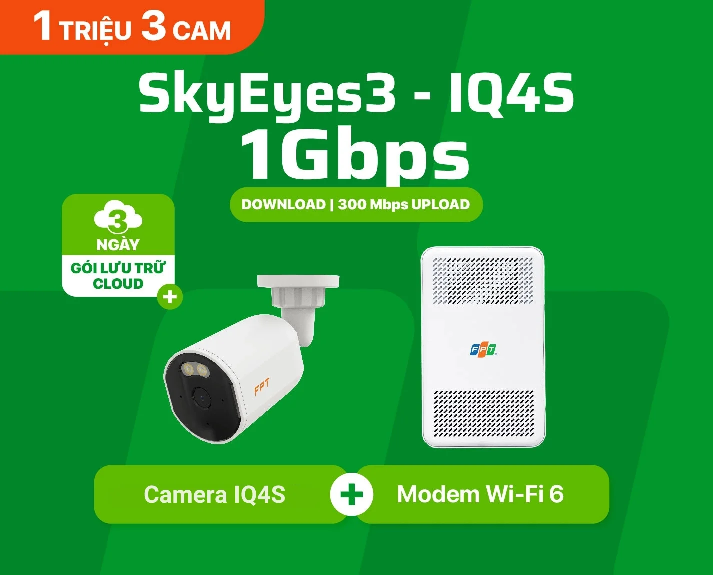 Gói GigaEyes3 - IQ4S Camera ngoài trời 235K