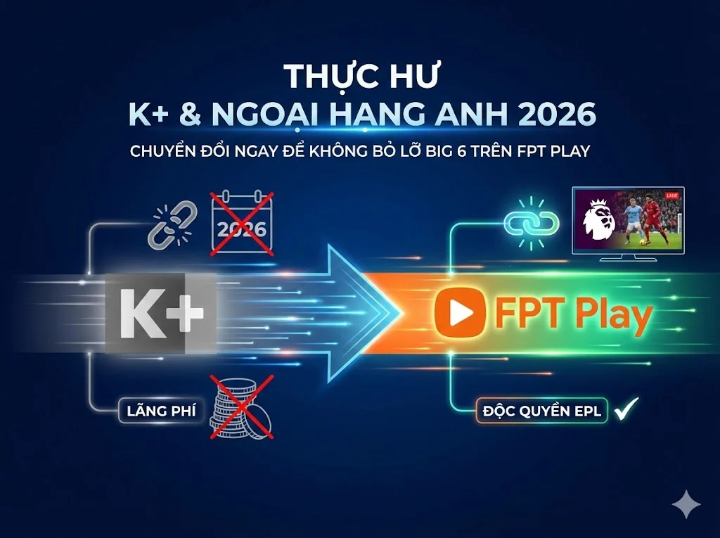 Năm 2026 K+ chính thức không còn bản quyền EPL