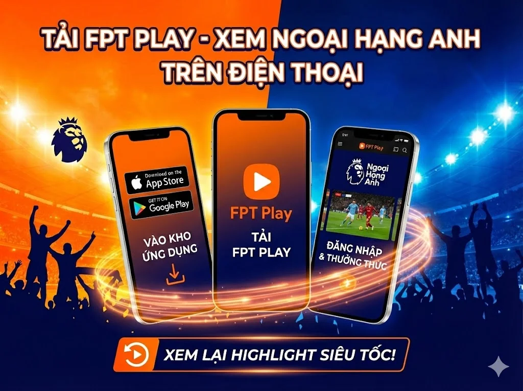 Tải App FPT Play xem trực tiếp Ngoại Hạng Anh trên điện thoại