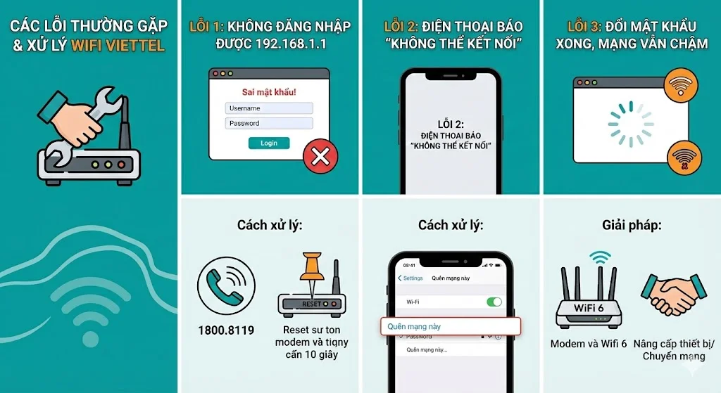 Các lỗi thường gặp và cách xử lý cho wifi Viettel