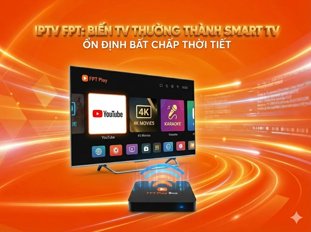 Công nghệ IPTV FPT biến TV thường thành Smart TV ổn định 24/7