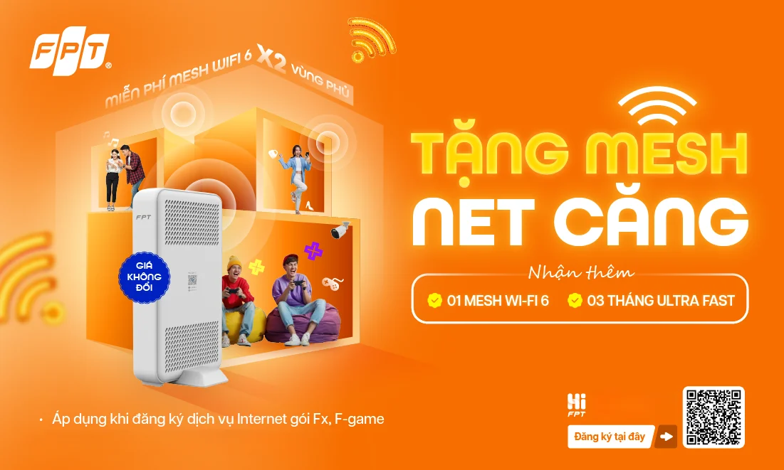 Wifi Mesh FPT phủ sóng nhà vườn, biệt thự Bắc Trà My