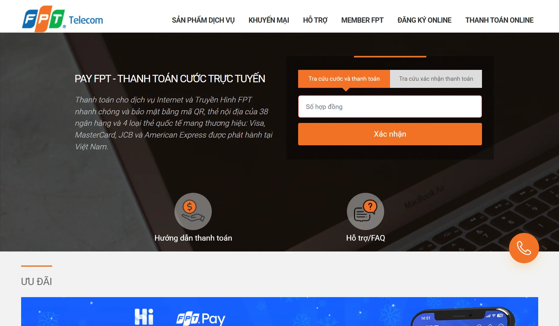 Cách gia hạn mạng FPT trên website fpt.vn/member