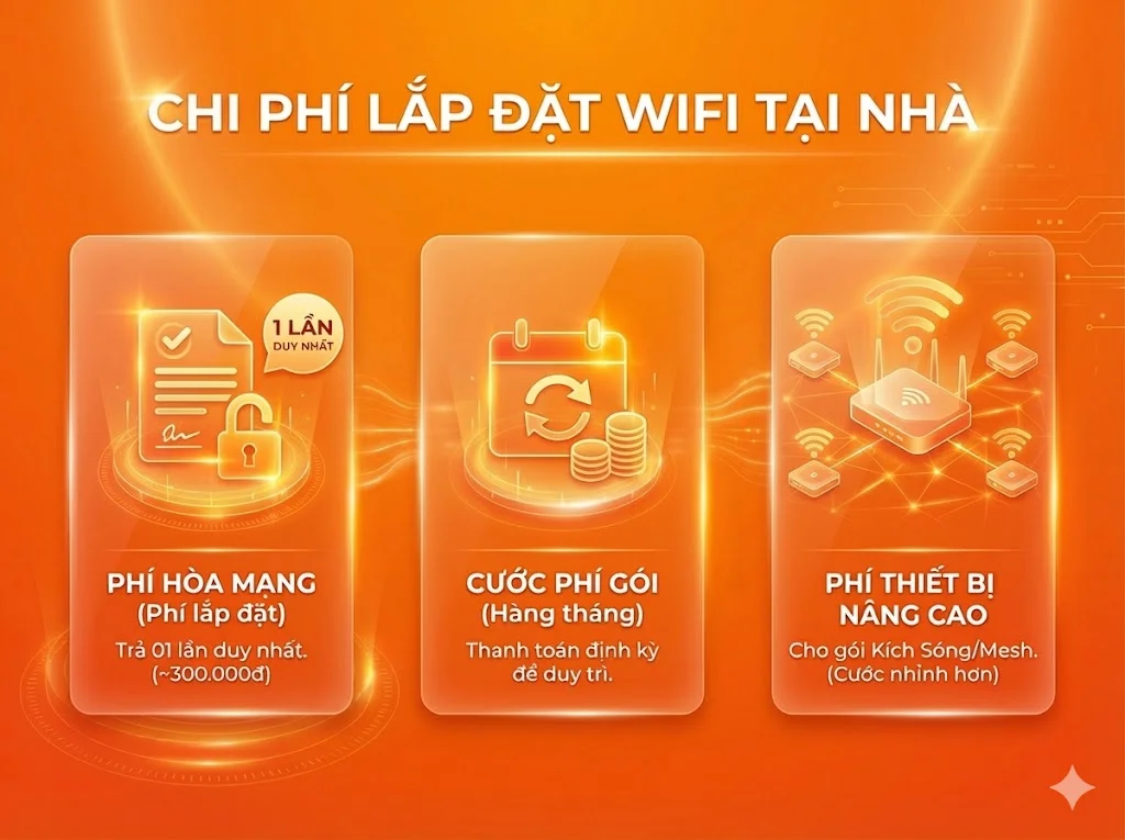 3 khoản chi phí lắp đặt Wifi tại nhà bạn cần biết