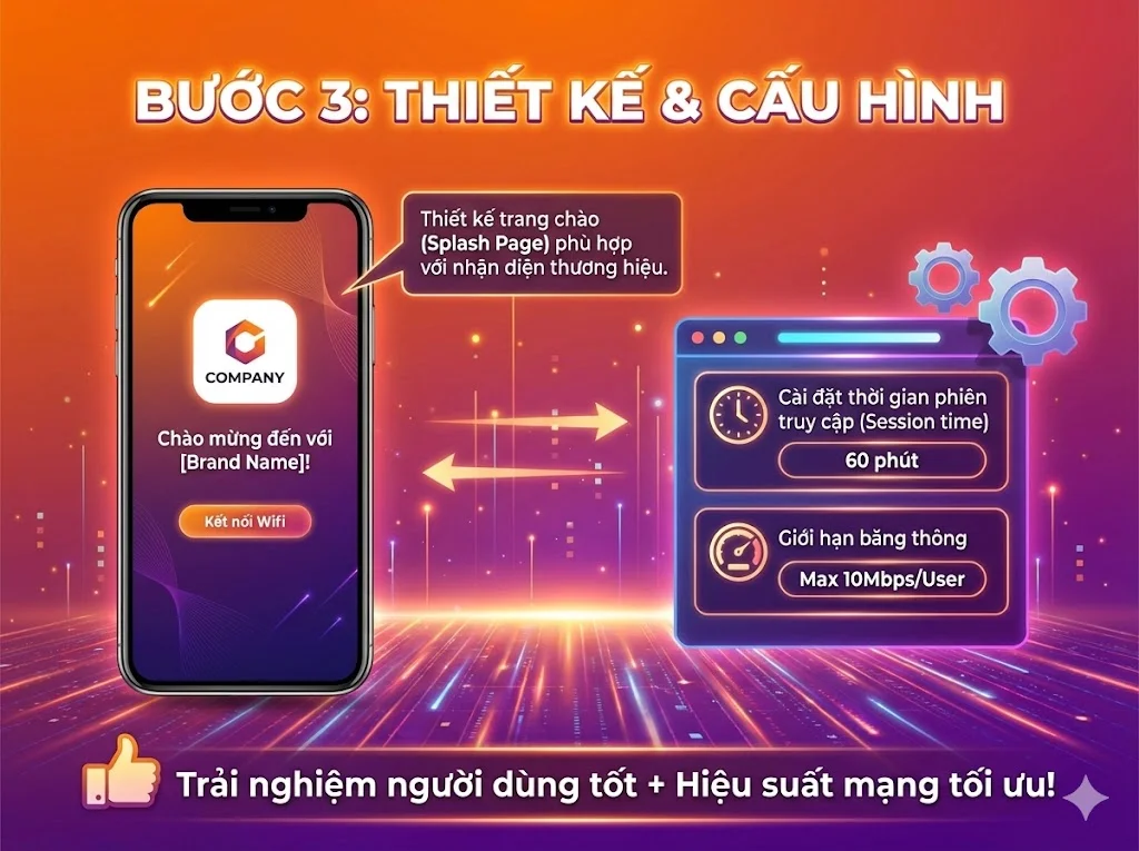 Thiết kế trang chào và cấu hình thời gian phiên truy cập