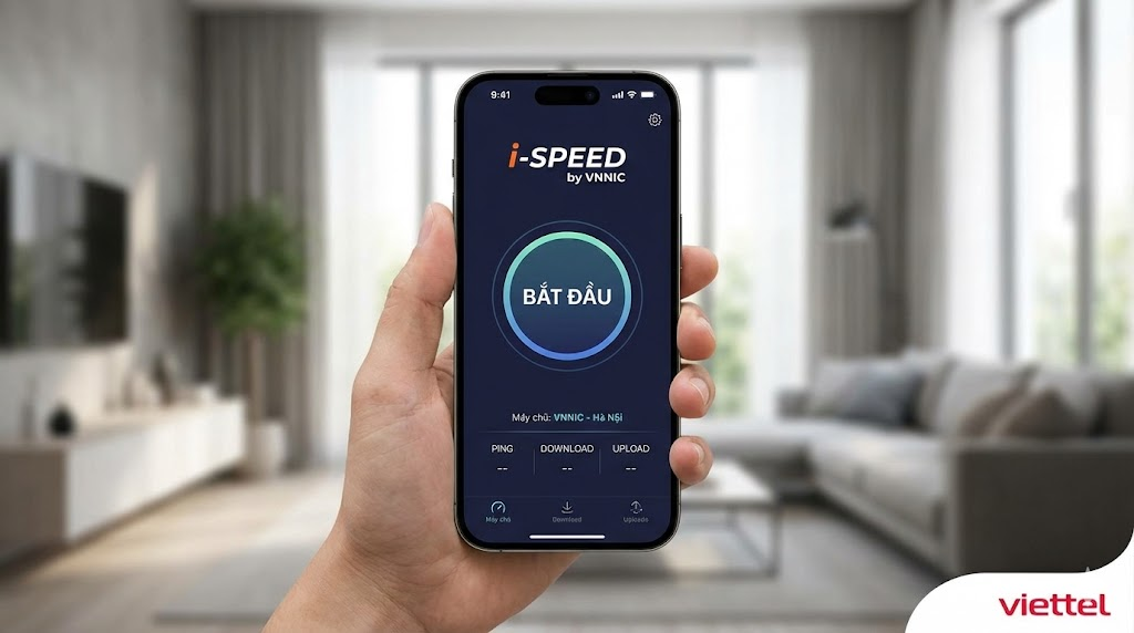 Ứng dụng i-SPEED VNNIC đo tốc độ mạng Viettel