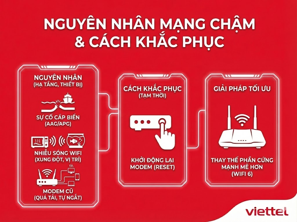 Nguyên nhân mạng Viettel chậm và cách khắc phục nhanh