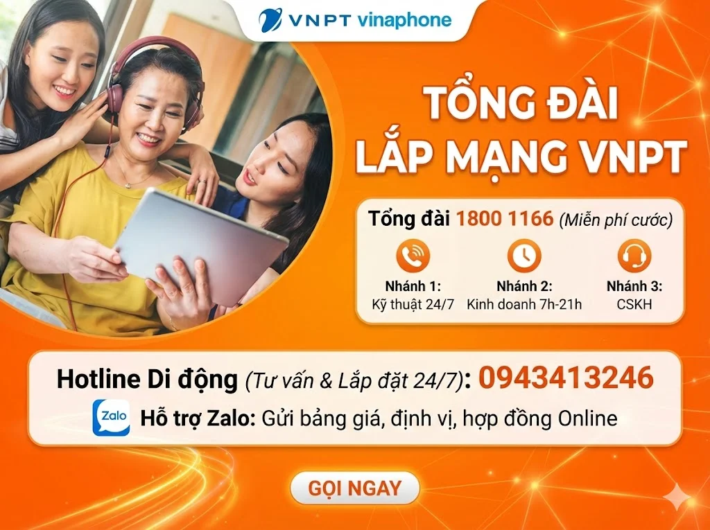 Tổng đài lắp mạng VNPT 1800 1166 miễn phí 24/7
