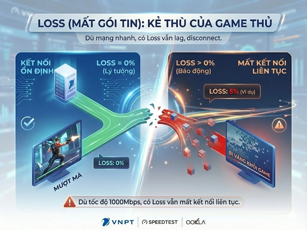 Packet Loss khiến chơi game bị lag dù tốc độ mạng cao