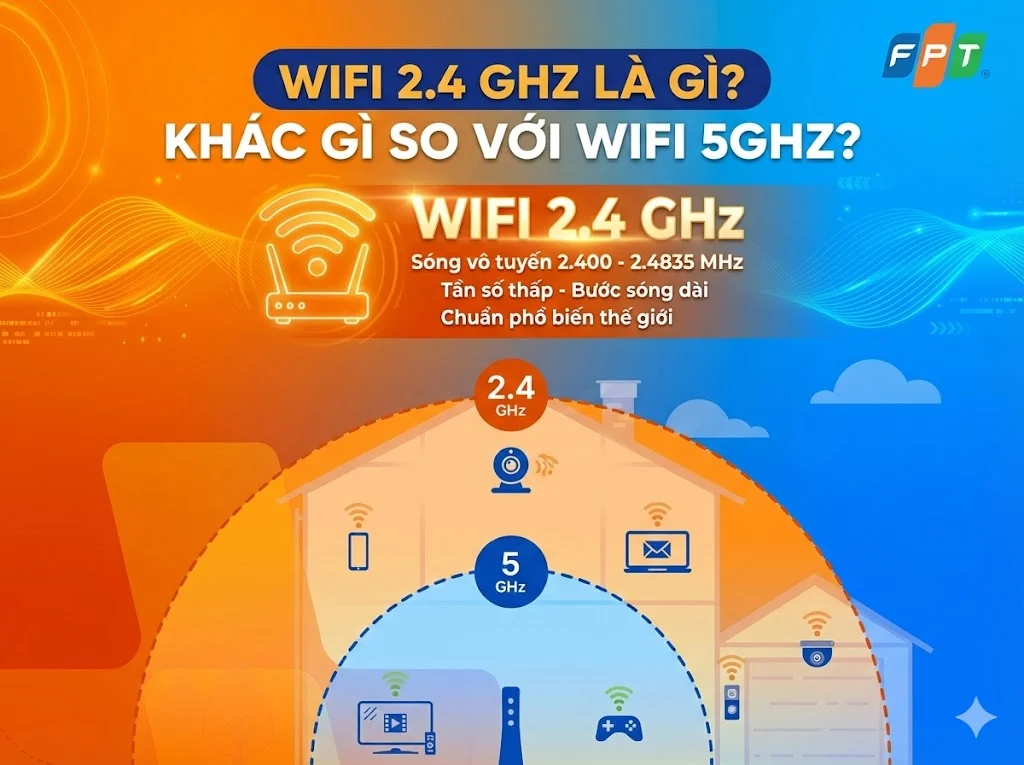 Mạng Wifi 2.4 GHz là gì và biểu đồ bước sóng dài