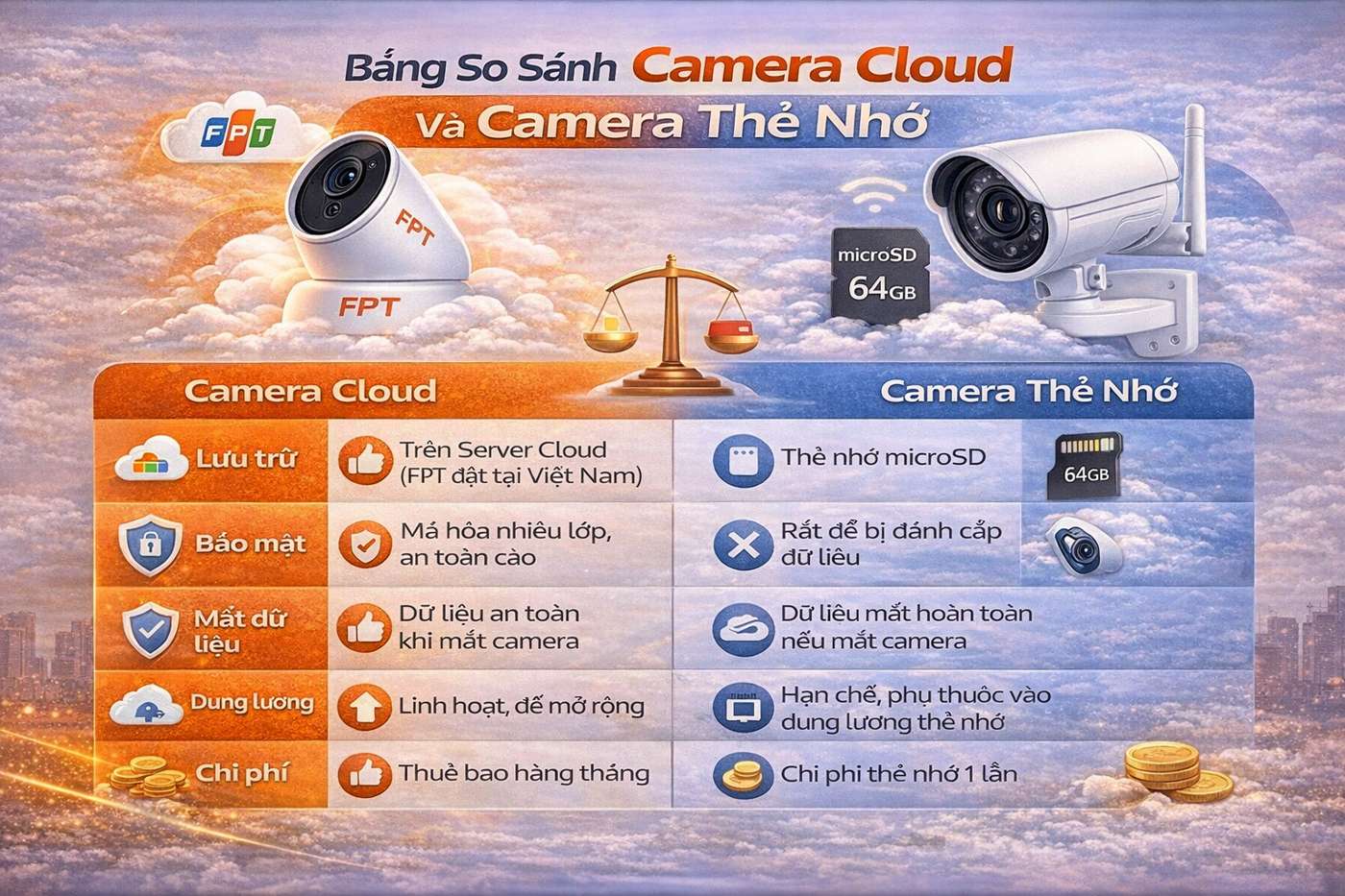 So sánh camera cloud và camera truyền thống