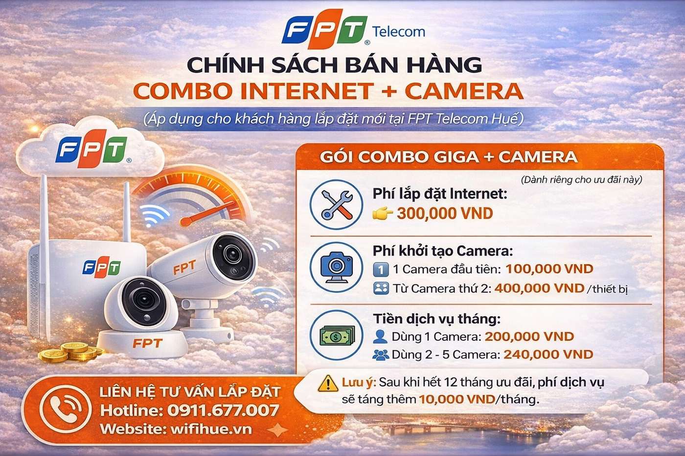 Combo internet camera FPT Huế