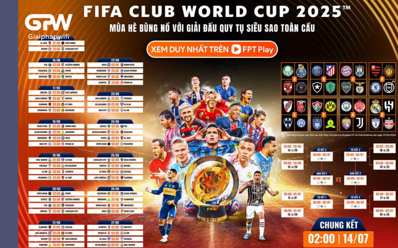 Lịch phát sóng FIFA Club World Cup 2025 trên FPT Play