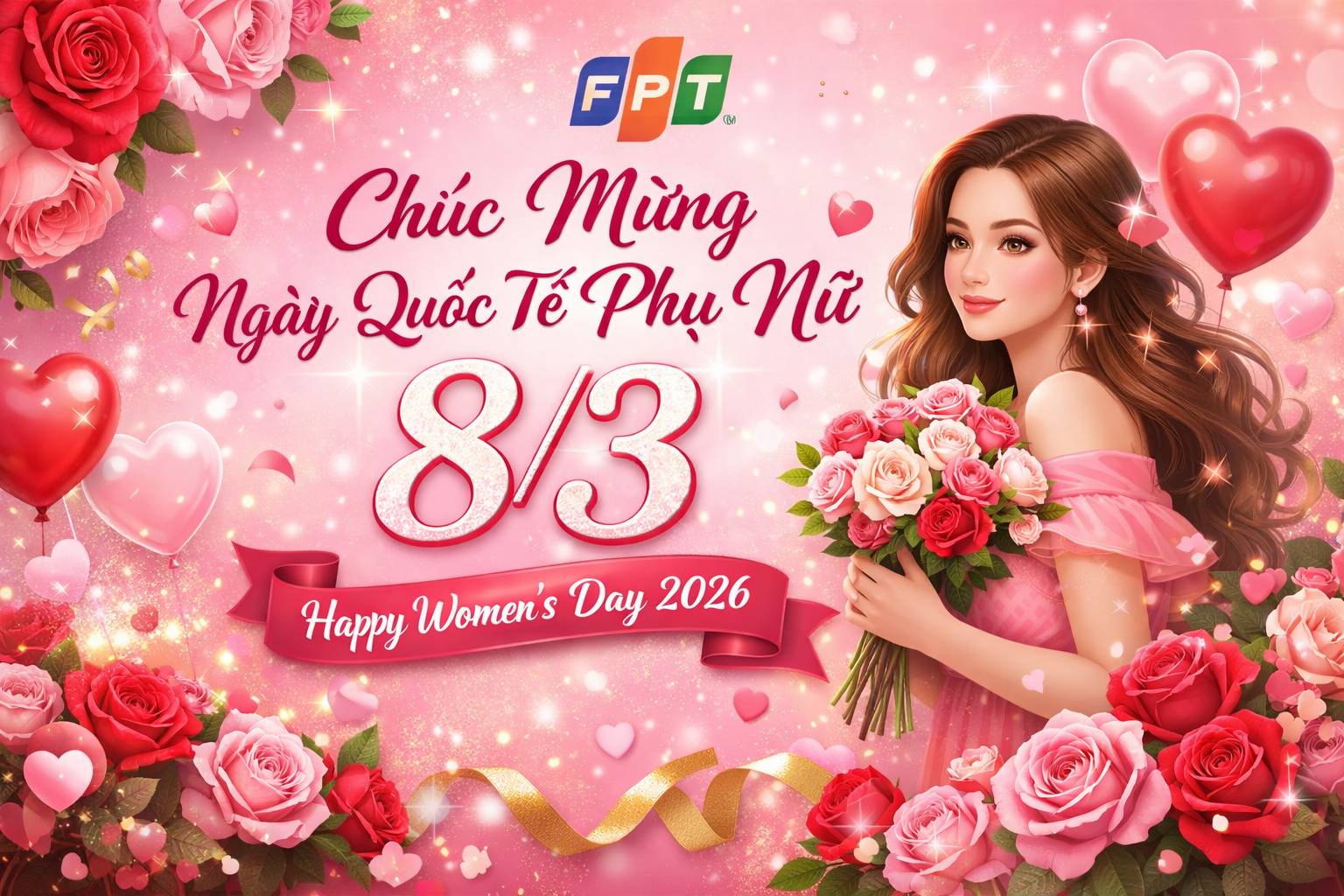 Chúc mừng ngày Quốc tế Phụ nữ 8/3 Women's Day 2026