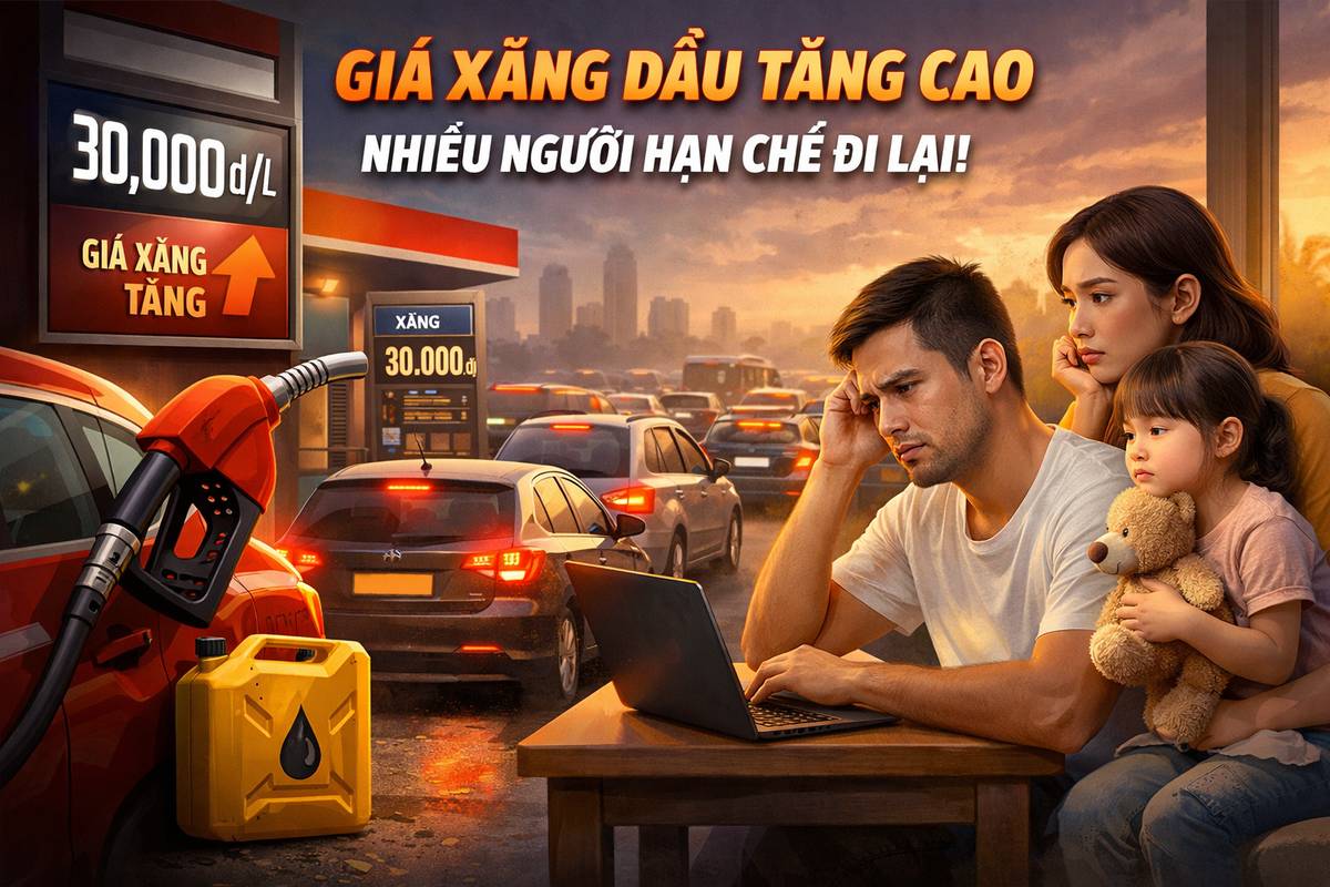 Giá xăng dầu tăng khiến nhiều người hạn chế di chuyển